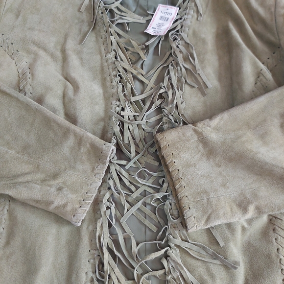 CHICO'S DESIGN Green Leather Jacket Size 3 ($198 New) - Picture 8 of 17